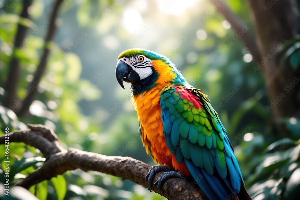 Obraz premium Majestic Macaw Resting Nature Tropical Bird Parrot Ornithology Avian