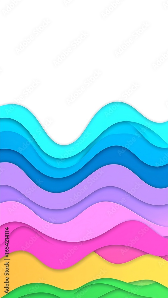 Fototapeta premium Colorful wavy layered shapes