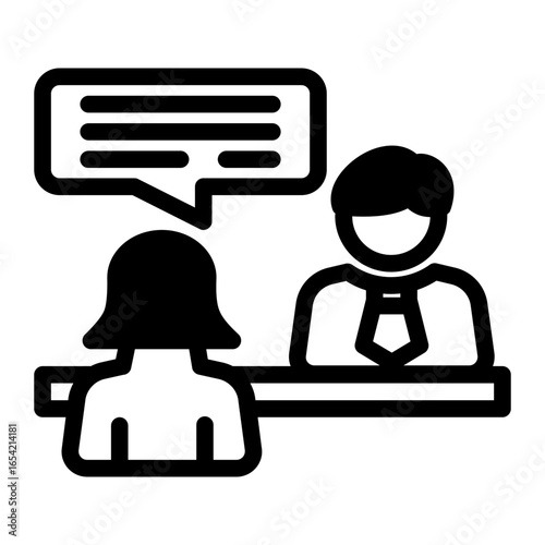 Job Candidate Meeting icon from the Hiring icon collection (Mixed Style)