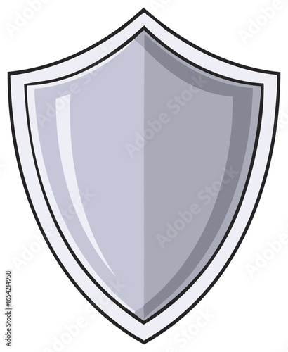 Free Download Silver shield with outline illustration, protective symbol, security concept - GFXLoad