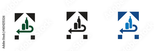 Set of Pfand Deposit Icons in Three Colors.