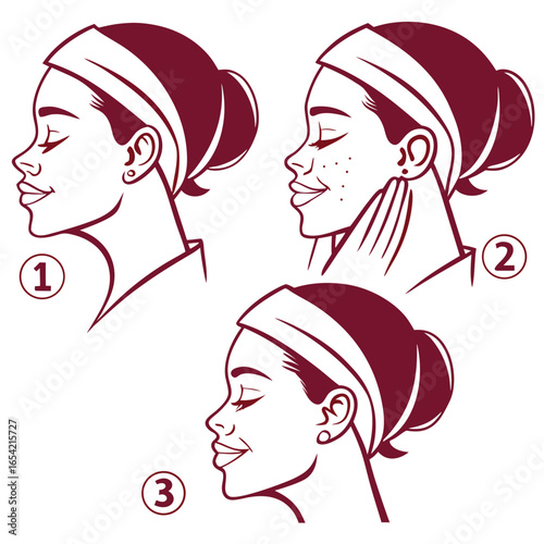 face-cleansing-steps-vector-isolated-on-pure-white.eps