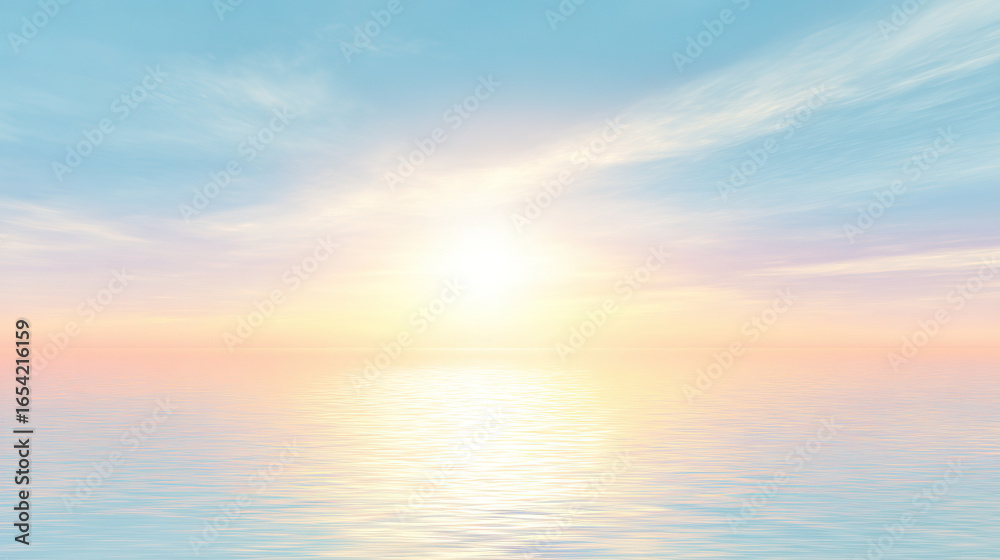 Fototapeta premium Abstract background of sea and sky, dreamy minimalist gradient image