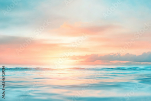 Abstract background of sea and sky, dreamy minimalist gradient image
