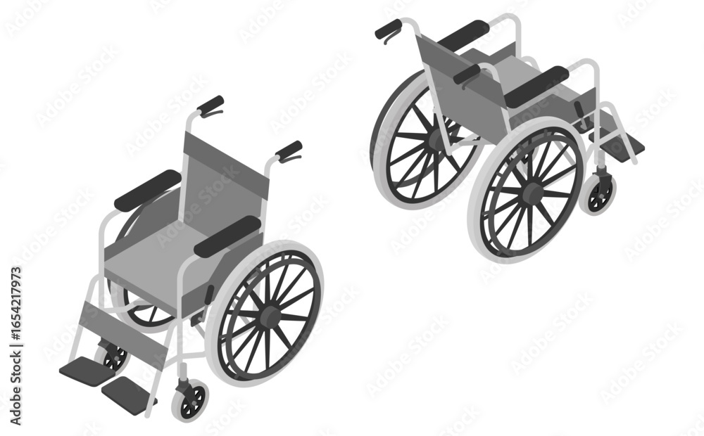 Fototapeta premium アイソメトリックイラスト：車いす