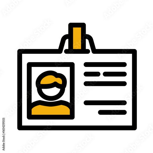 Corporate Staff Badge icon from the Hiring icon collection (Outline Color Lineal Style)