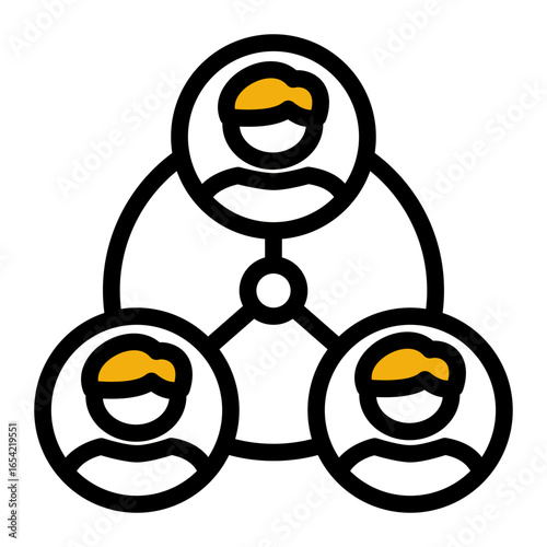 Professional Career Connection icon from the Hiring icon collection (Outline Color Lineal Style)