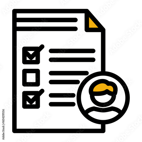 Job Application Survey icon from the Hiring icon collection (Outline Color Lineal Style)