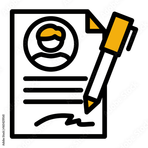 Job Work Agreement icon from the Hiring icon collection (Outline Color Lineal Style)