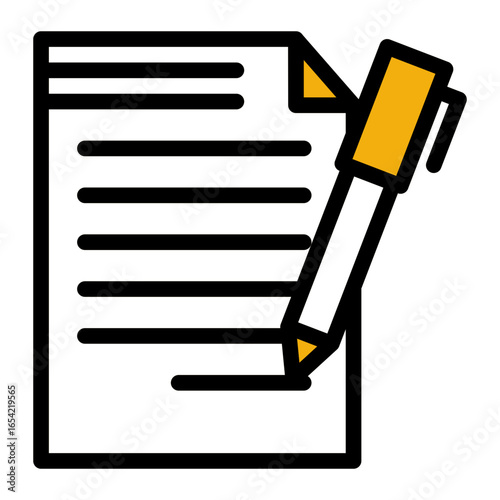 Legal Employment Agreement icon from the Hiring icon collection (Outline Color Lineal Style)