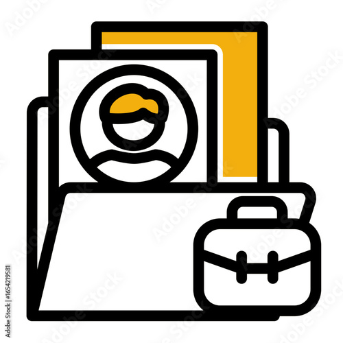 Professional Work Showcase icon from the Hiring icon collection (Outline Color Lineal Style)