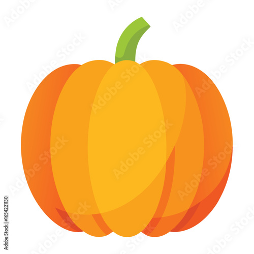 Orange pumpkin with green stem gourd