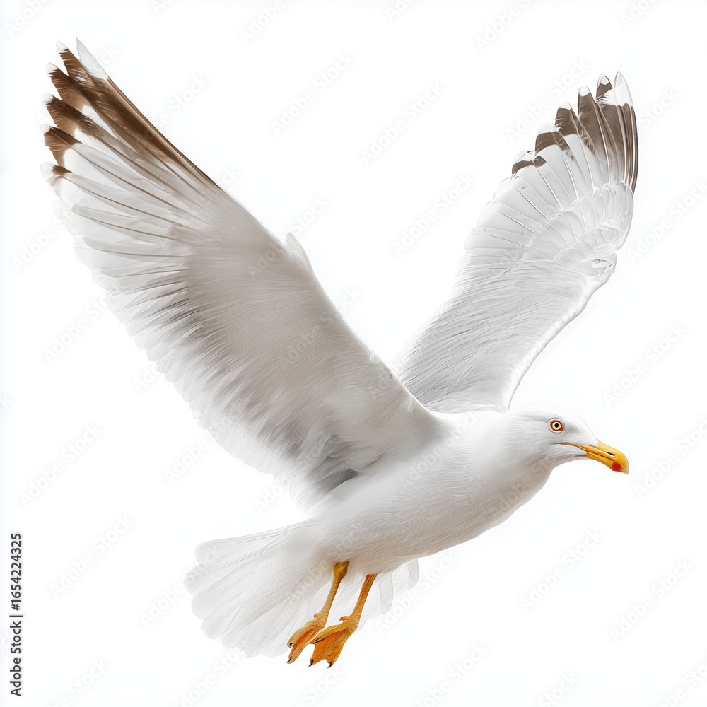 Obraz premium Majestic Seagull in Flight , PNG isolated cut out image