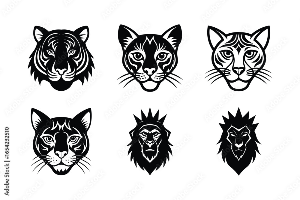 Fototapeta premium Tiger Head Bundle