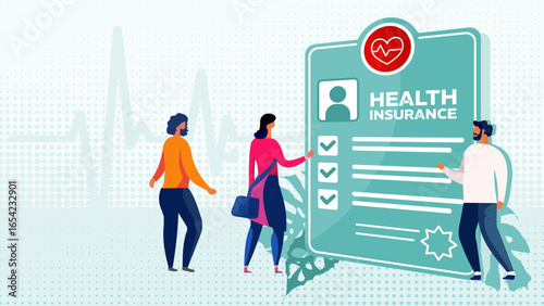 Health insurance, health policy - background with copy space, banner