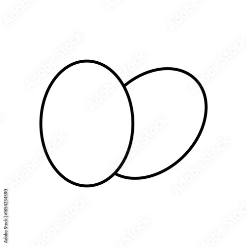 Eggs Food Line Icon: Breakfast and Cooking Ingredient