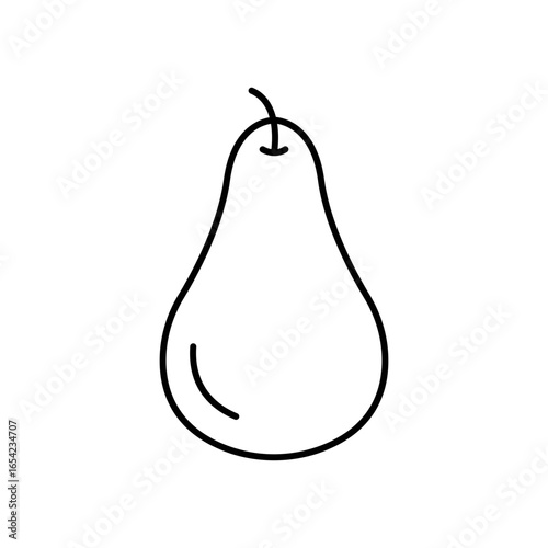Pear Fruit Line Icon: Healthy Food and Fresh Produce