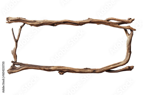 Rectangular wooden frame, driftwood style