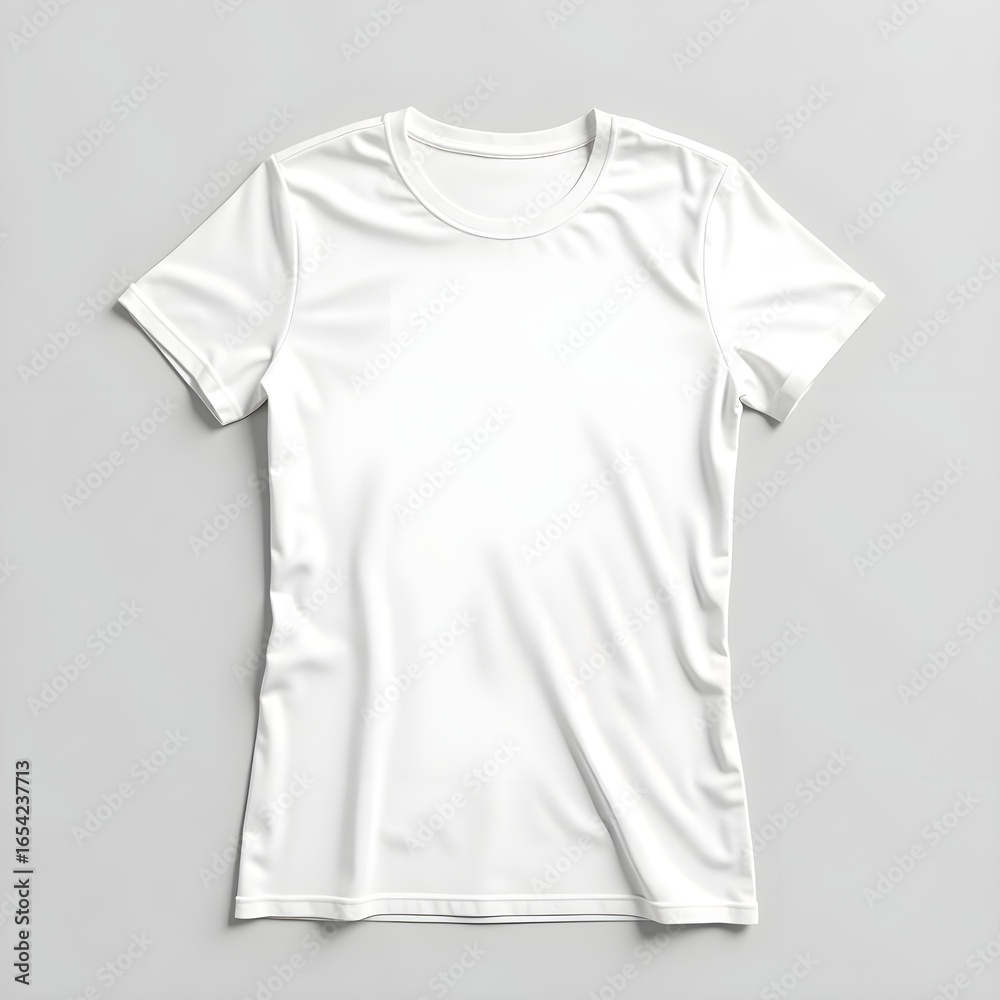 Fototapeta premium Clean white t-shirt mockup concept for apparel design and branding, a versatile blank template for custom clothing projects, perfect for creative ideas.