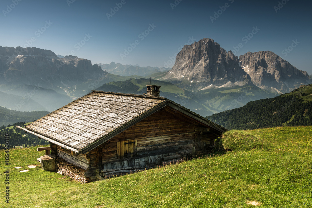 Obraz premium Idyllic Summer Pasture in the Dolomite Mountains of Italy