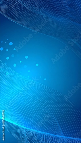 Abstract blue wavy lines with glowing dots