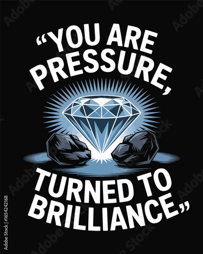 Coal transformed into a sparkling diamond under immense pressure and brilliance T Shirt Design