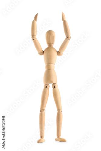 Wooden mannequin with raise...