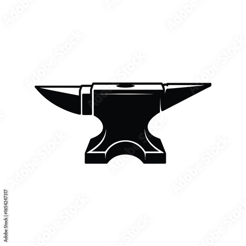 Classic blacksmith anvil silhouette on white background