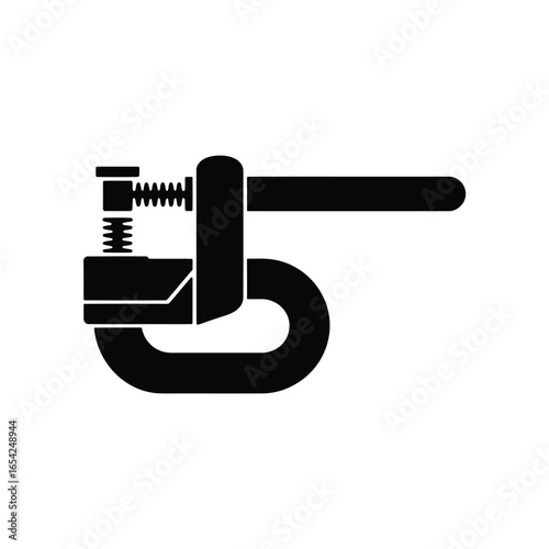 Black silhouette of a c clamp tool