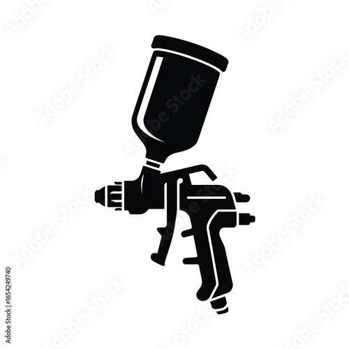 Black silhouette of a professional spray gun