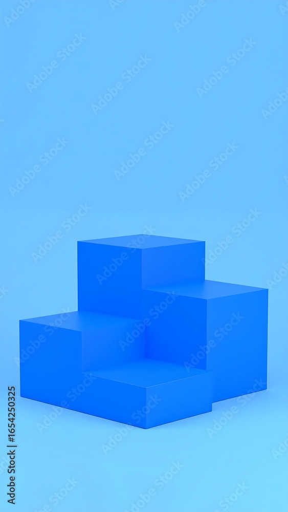 Obraz premium Three tiered blue display podium