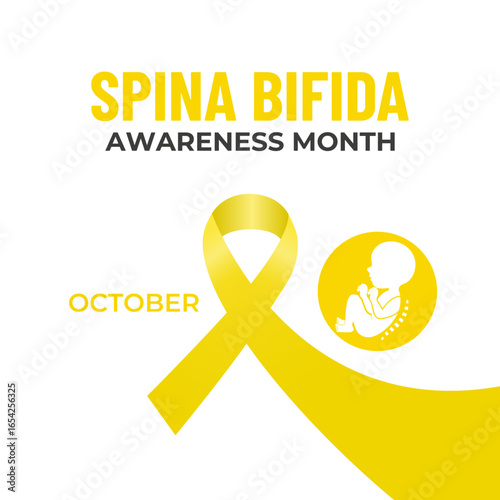 Spina Bifida awareness month is observed every year in October. This month is awareness Educate people and families about this neural tube birth defect. Banner poster, flyer and background design.