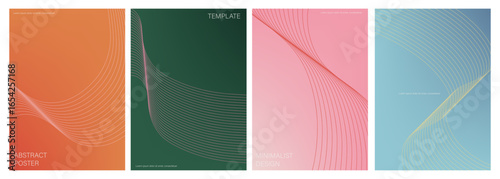 Fluid Geometric Gradient Poster Vector Bundle. Contemporary Line Art Templates for Banners, Flyers, Social Media, and Music Promotions.