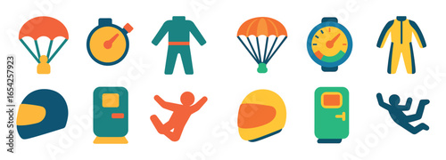 Colorful Skydiving Icons