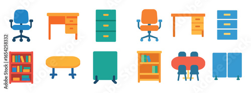 Colorful Office Icons Grid