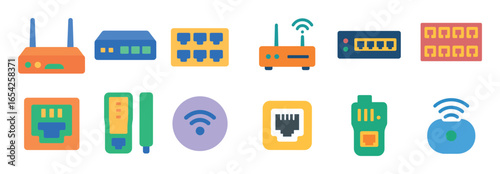 Colorful Office Network Icons