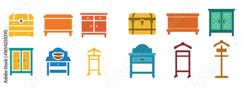 Colorful Furniture Icons