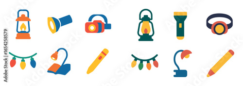 Colorful Portable Lighting Icons
