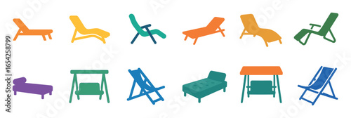 Colorful Garden Furniture Icons