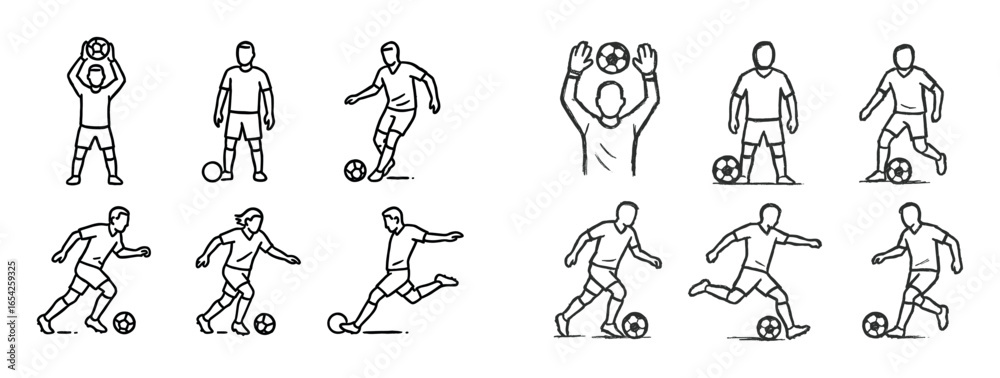 Obraz premium Football Position Sketches