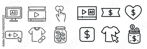 Streaming Monetization Icons