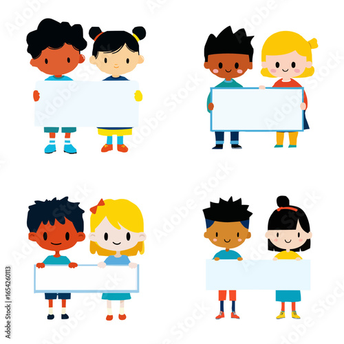 School, Oldskool Style, Icon Set, Contains Clear Scroll Schoolboy Figures, Postcard, copy space, Titles and Chops for children's web design. Editable line icons. Vector illustration, isolated