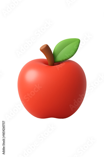 3d apple cartoon style High quality Realistic image