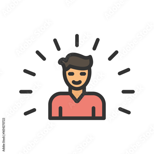 Confident icon vector image. Suitable for mobile apps, web apps and print media.