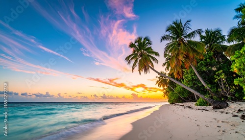Tropical sunset beach paradise  2 