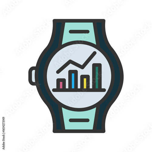 Statistics icon vector image. Suitable for mobile apps, web apps and print media.