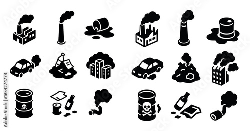 Pollution Icons Grid