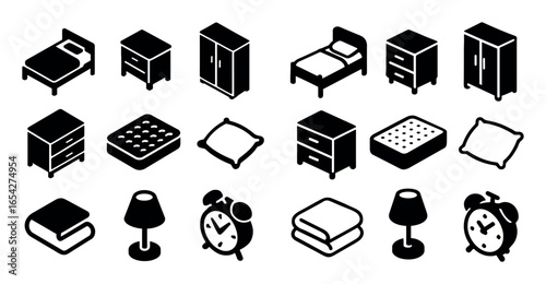 Isometric Bedroom Icons