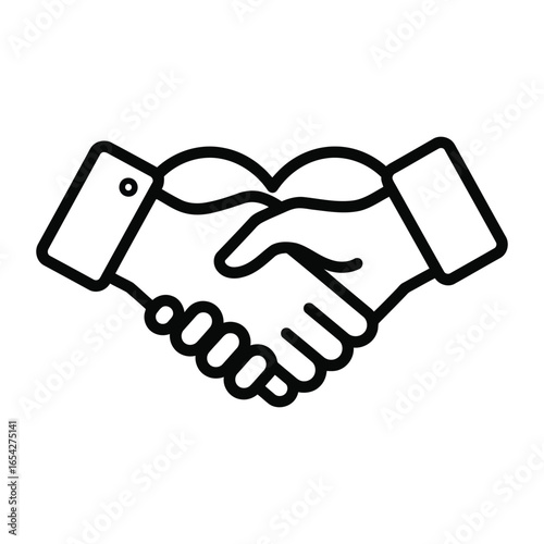 Vector art of two hands shaking in agreement