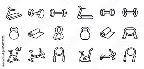 3D Fitness Icons Grid